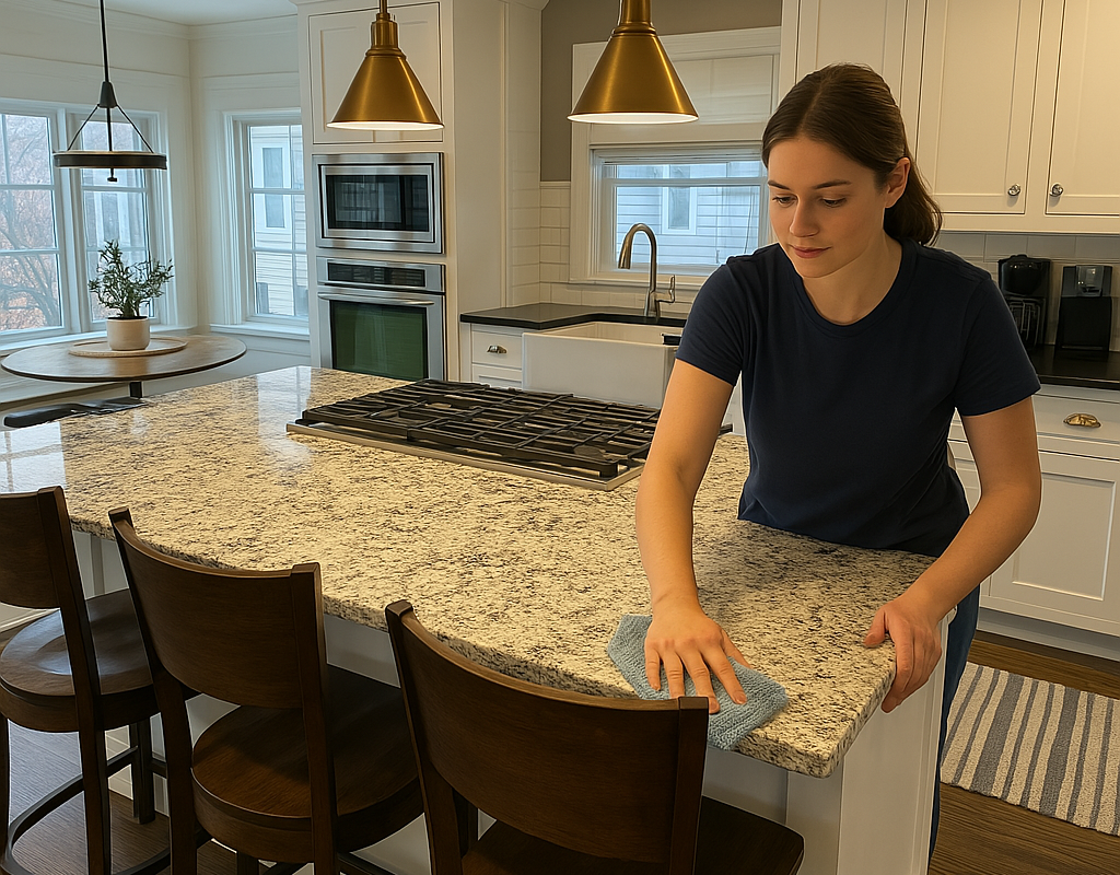 Professional house cleaning in a modern South Jordan, UT home