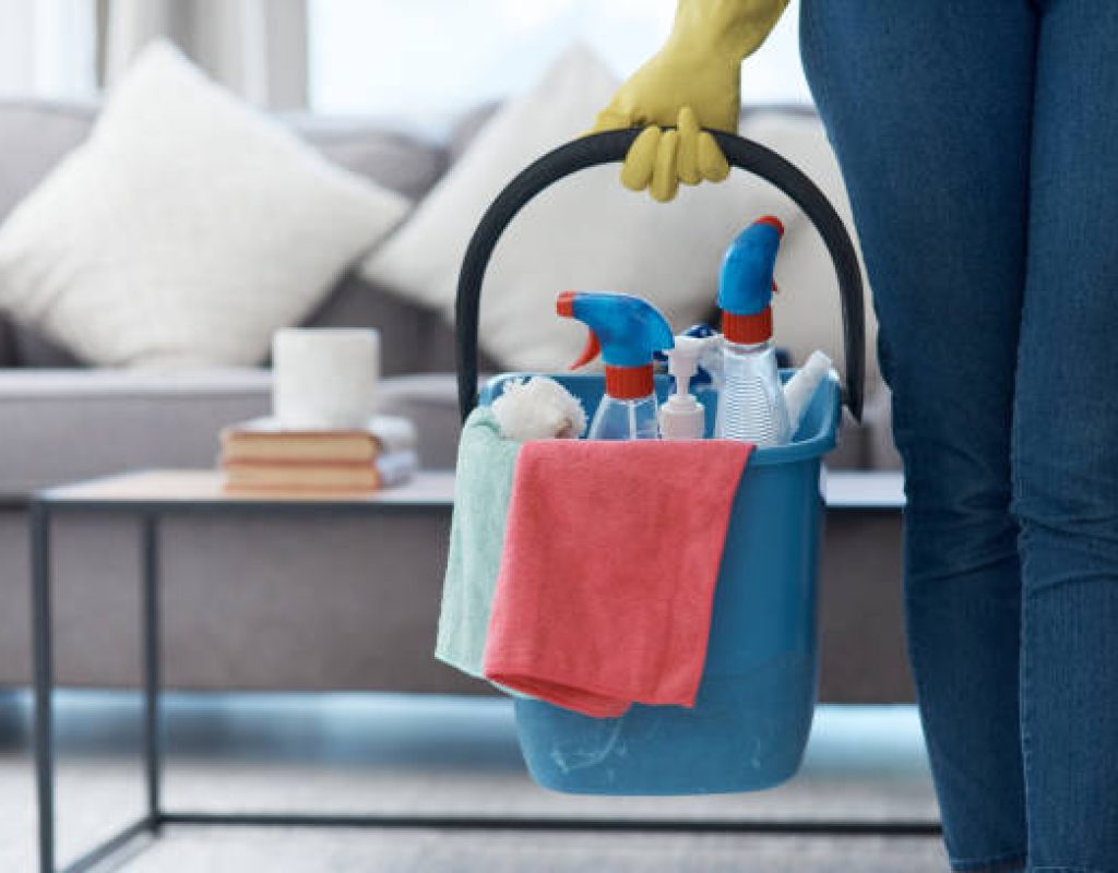 Professional house cleaning in progress in Farmington home